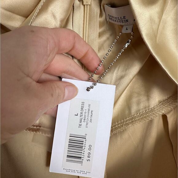 NWT We Wore What Gold Halter Dress Women's Large - Picture 6 of 8